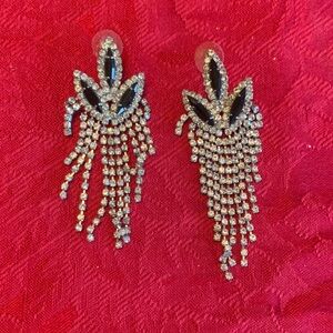 Elegant Silver and Black Dangle Earrings